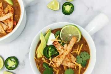 vegetarian tortilla soup with sweet potatoes
